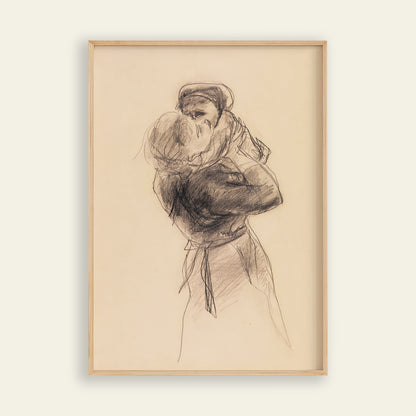 Mother and Child art print inspired by Kuniyoshi, wall art for your home and paintings for room decor