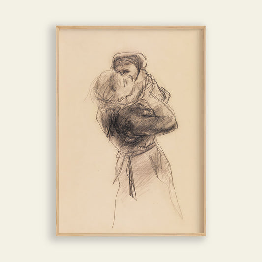 Mother and Child art print inspired by Kuniyoshi, wall art for your home and paintings for room decor