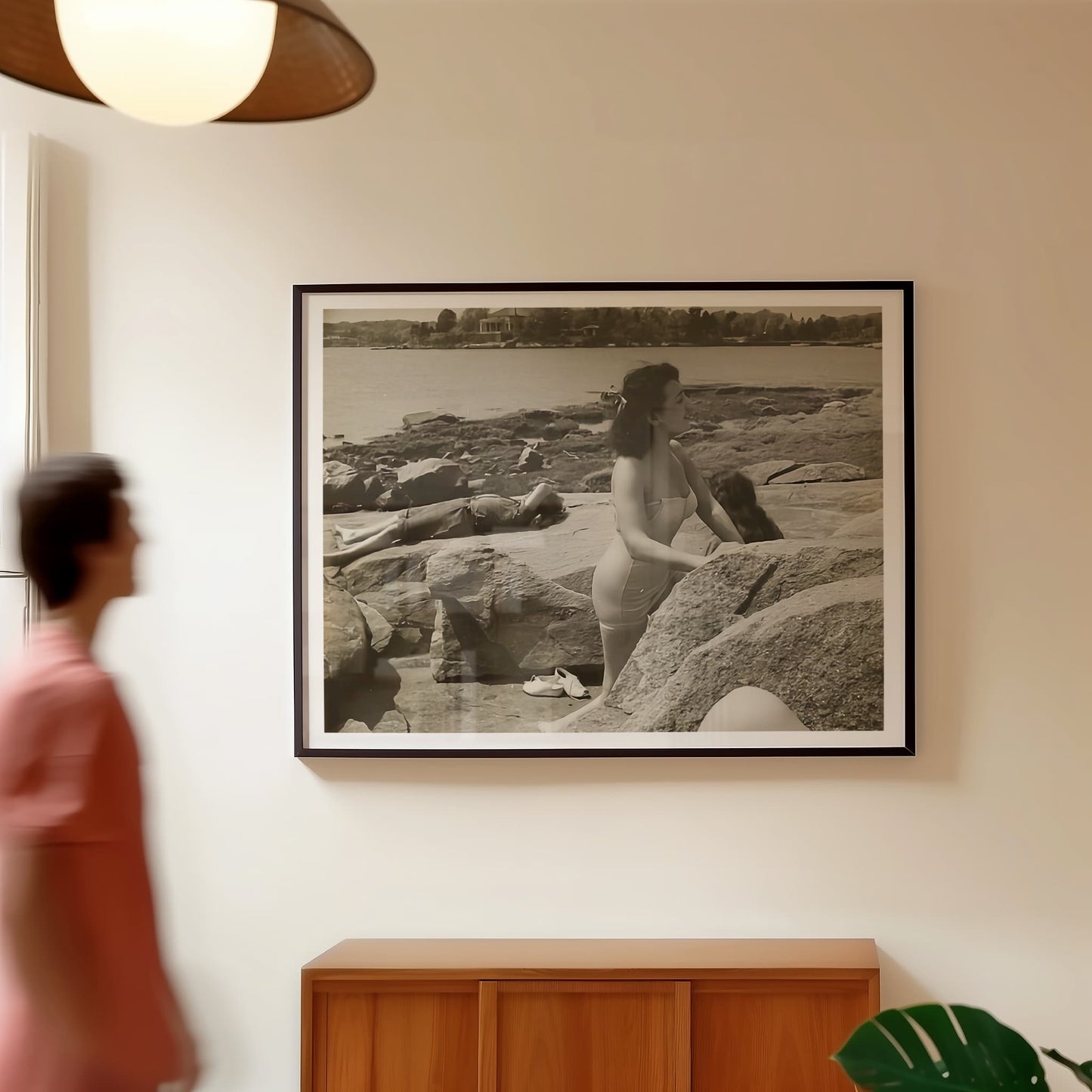 Class Picnic on Beach by Yasuo Kuniyoshi art poster alternate view, for home decor, art prints and expressive wall art displays