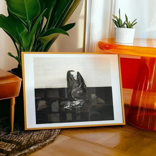 Yasuo Kuniyoshi artwork Fish Head, expressive wall art print and modern portrait art for your home