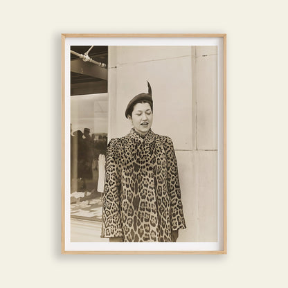 Woman in Leopard Skin Coat Kuniyoshi photo wall art, as art posters and wall art with modern portrait style and everyday life detail